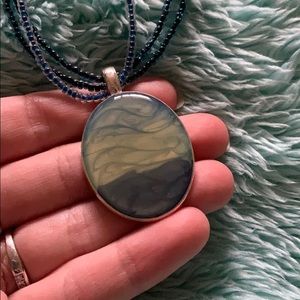 2for5! Blue Tricolored Necklace with Pendent